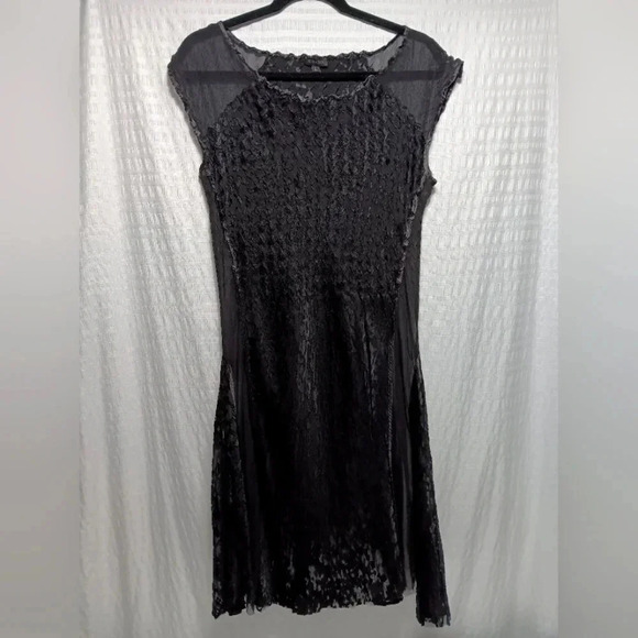 Komarov Crinkle Sheer Slip Midi  Dress. Ladies side L - Picture 1 of 6